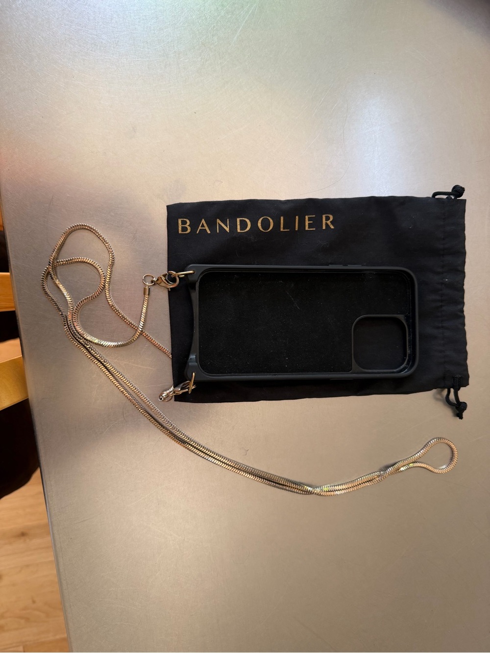Bandolier Gia side slot Crossbody Iphone pro max 14 Phone Case with Gold Chain
